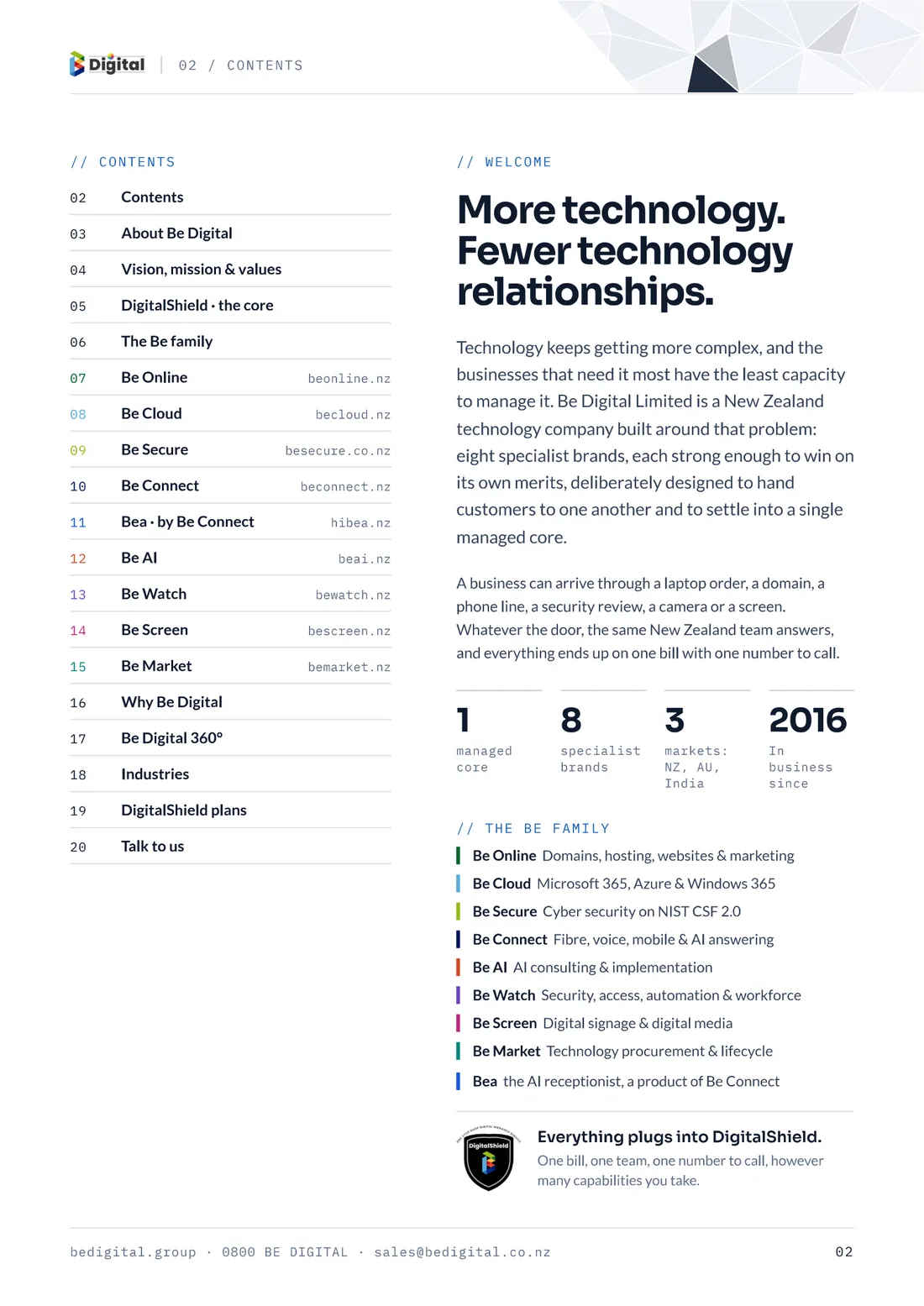 Portfolio page 2 — More technology. Fewer technology relationships.