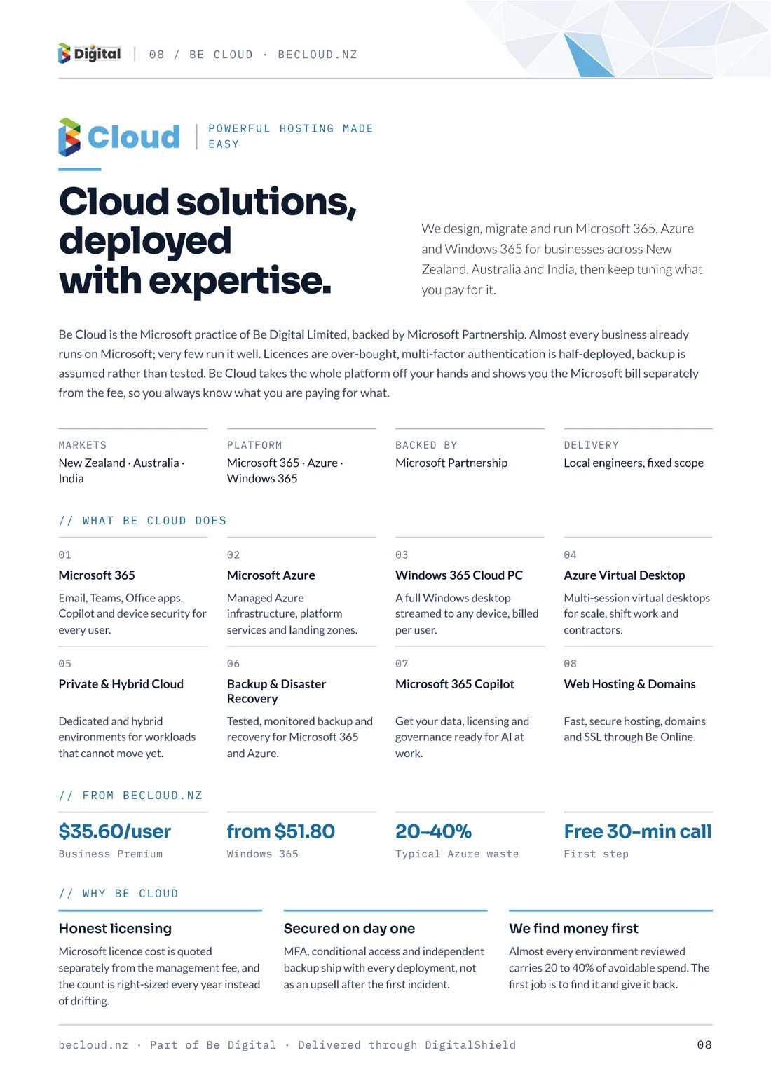 Portfolio page 8 — Be Cloud — Cloud solutions, deployed with expertise.