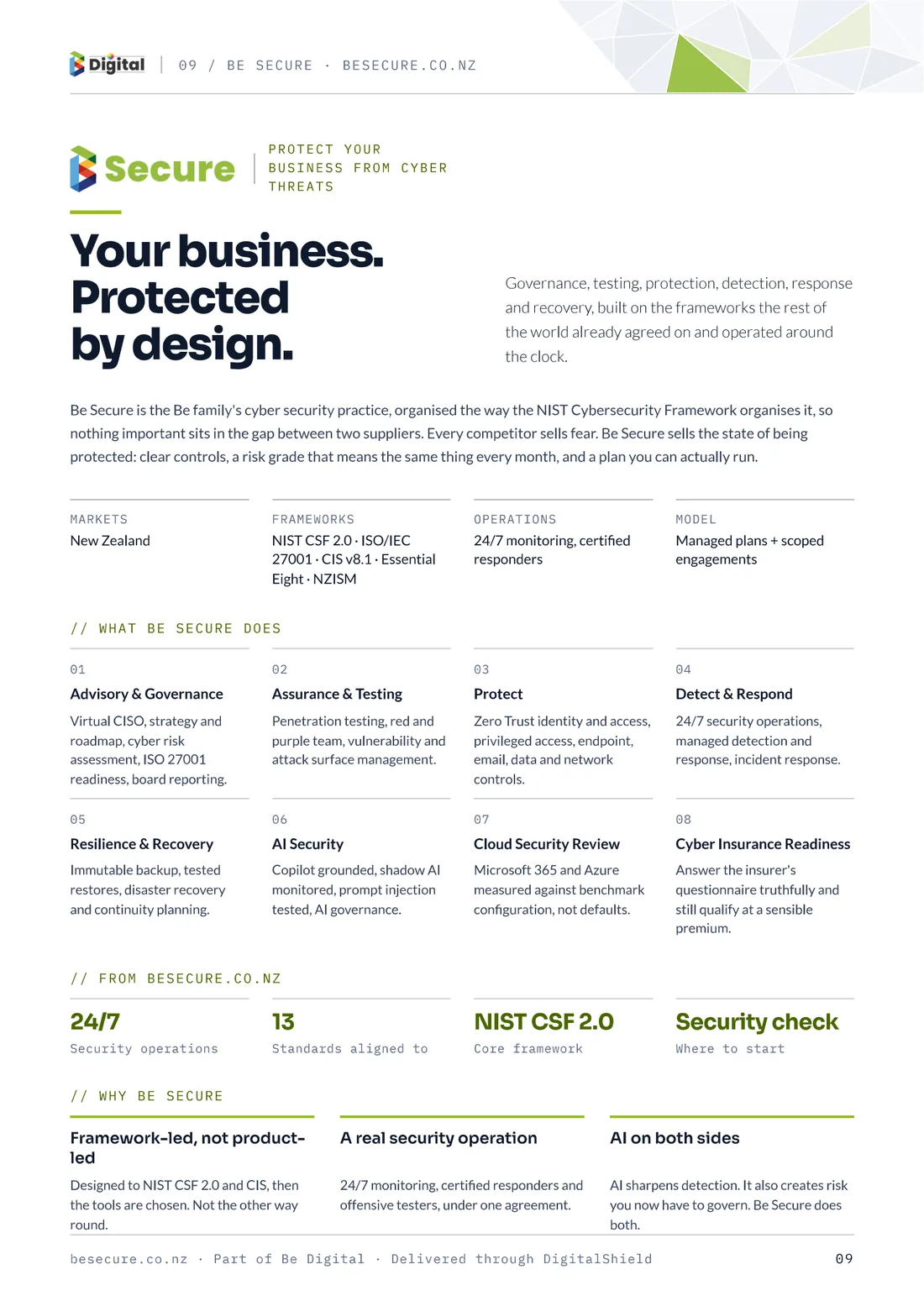 Portfolio page 9 — Be Secure — Your business. Protected by design.